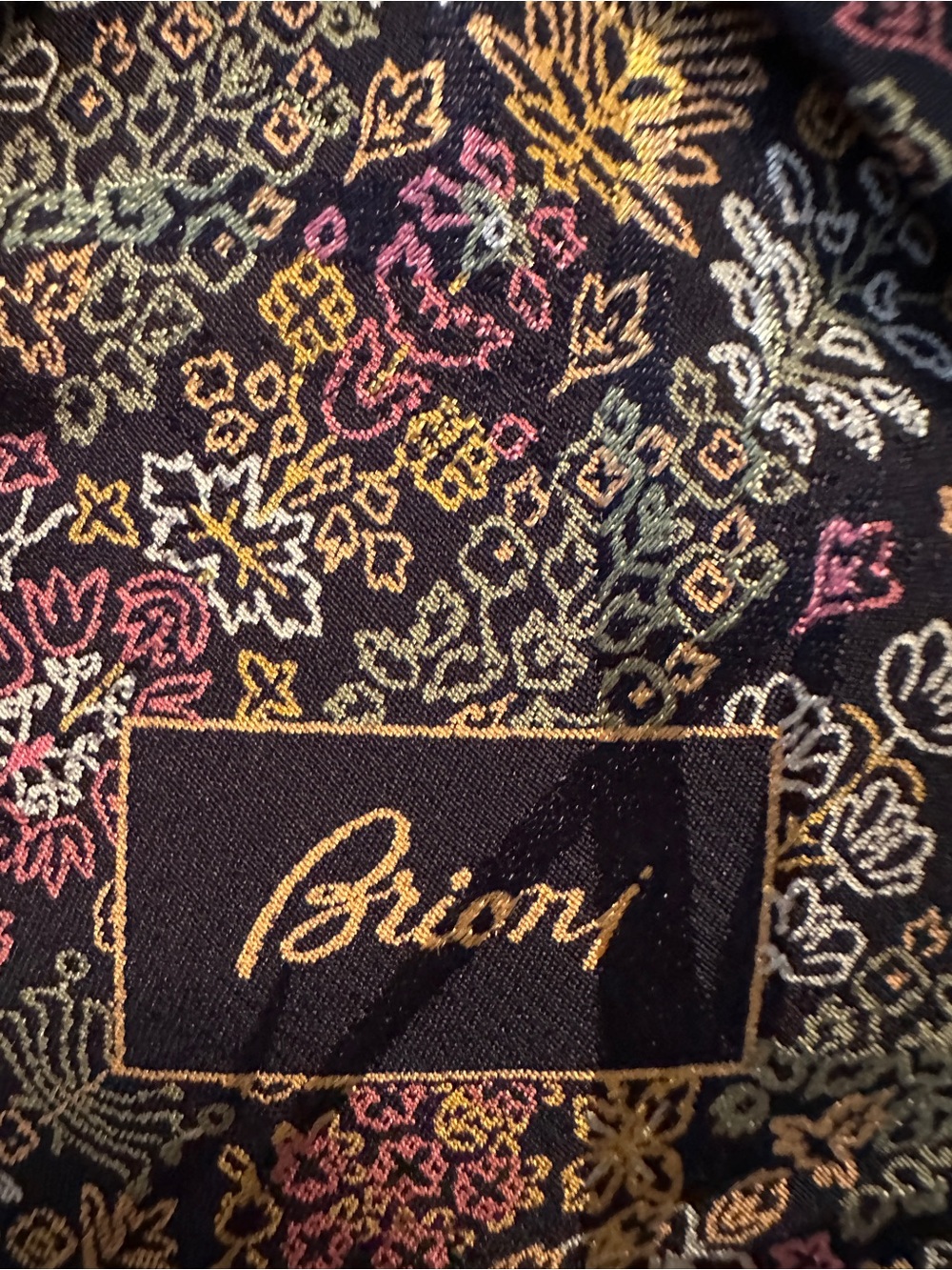 Brioni Handmade Italy Silk Floral Jacquard Tie 59 x 4 Luxury Designer